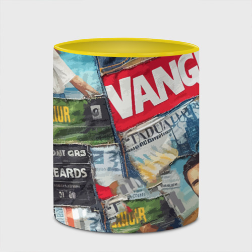 Кружка с полной запечаткой Vanguard collage - ai art patchwork, цвет белый + желтый - фото 4