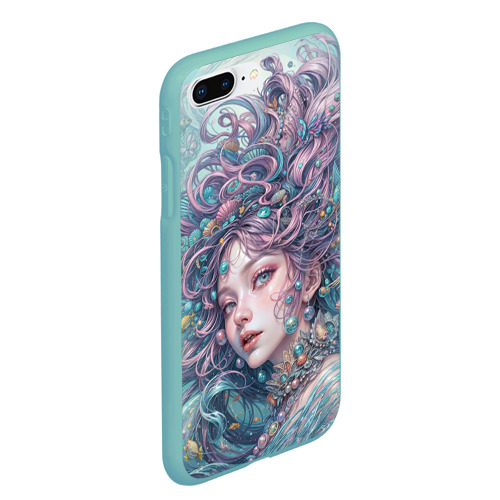 Чехол для iPhone 7Plus/8 Plus матовый Морская русалка, цвет мятный - фото 3