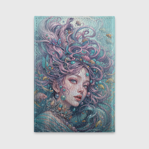 Обложка для автодокументов Морская русалка, цвет фиолетовый - фото 2