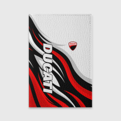 Обложка для паспорта матовая кожа Ducati - Красные языки пламени