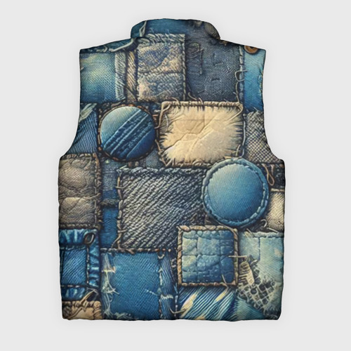 Мужской жилет утепленный 3D Denim patchwork - ai art, цвет черный - фото 2