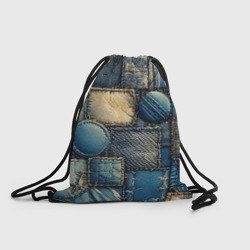 Рюкзак-мешок 3D Denim patchwork - ai art