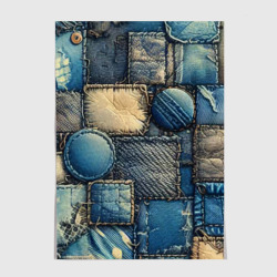 Постер Denim patchwork - ai art