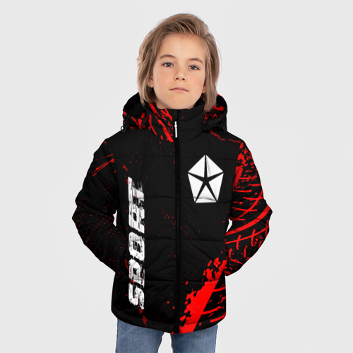 Зимняя куртка для мальчиков 3D Jeep red sport tires, цвет черный - фото 3