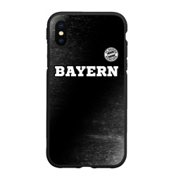 Чехол для iPhone XS Max матовый Bayern sport на темном фоне посередине