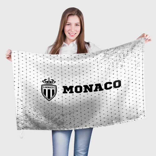 Флаг 3D Monaco sport на светлом фоне по-горизонтали