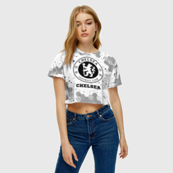 Женская футболка Crop-top 3D Chelsea sport на светлом фоне - фото 2