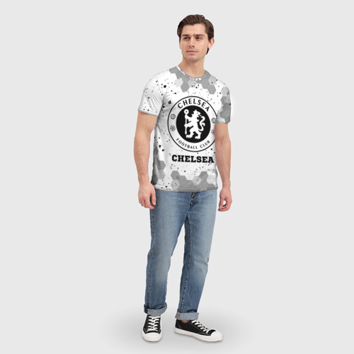 Мужская футболка 3D Chelsea sport на светлом фоне, цвет 3D печать - фото 5