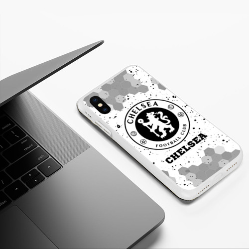 Чехол для iPhone XS Max матовый Chelsea sport на светлом фоне - фото 5