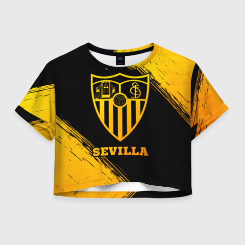 Женская футболка Crop-top 3D Sevilla - gold gradient, цвет 3D печать