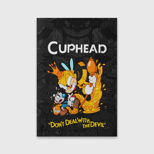 Обложка для паспорта матовая кожа Cuphead - dont deal with the devil, цвет красный