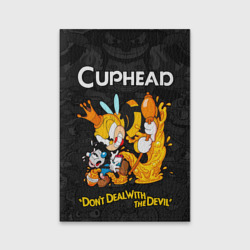 Обложка для паспорта матовая кожа Cuphead - dont deal with the devil