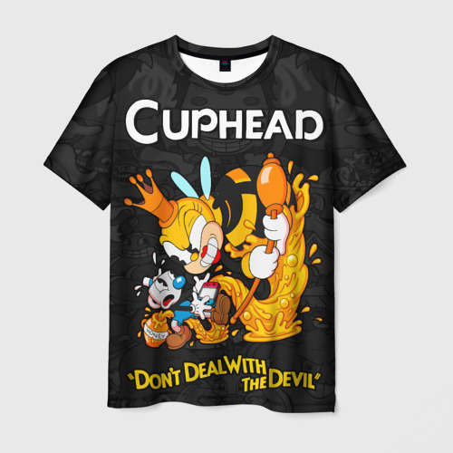 Мужская футболка 3D Cuphead - dont deal with the devil, цвет 3D печать