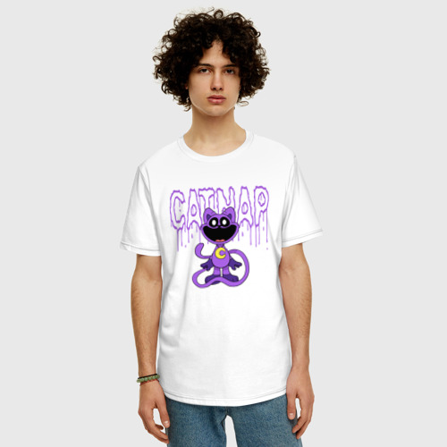 Мужская футболка хлопок Oversize Кэтнап из Poppy Playtime, цвет белый - фото 3