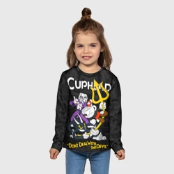 Детский лонгслив 3D Cuphead devil trident - фото 2