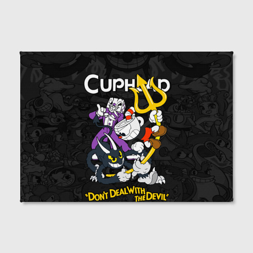 Холст прямоугольный Cuphead devil trident, цвет 3D печать - фото 2