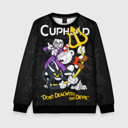 Детский свитшот 3D Cuphead devil trident