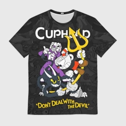 Мужская футболка 3D Cuphead devil trident