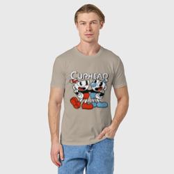 Мужская футболка хлопок Cuphead and Mugman  - фото 2