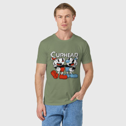 Мужская футболка хлопок Cuphead and Mugman  - фото 2