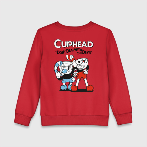 Детский свитшот хлопок Cuphead and Mugman , цвет красный - фото 2