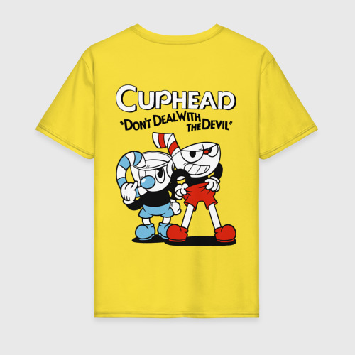 Мужская футболка хлопок Cuphead and Mugman , цвет желтый - фото 2