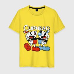 Мужская футболка хлопок Cuphead and Mugman 