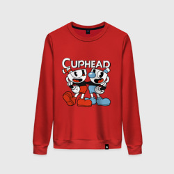 Женский свитшот хлопок Cuphead and Mugman 