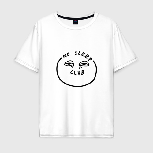 Мужская футболка хлопок Oversize Сонный клуб, цвет белый