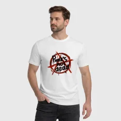 Мужская футболка хлопок Punks not dead anarchy - фото 2