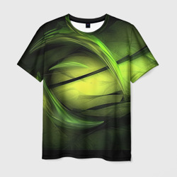 Салатовая яркая абстракция – Мужская футболка 3D с принтом купить со скидкой в -26%