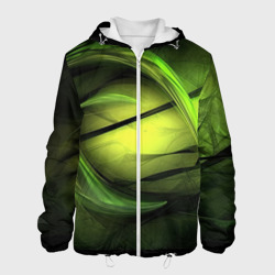 Салатовая яркая абстракция – Мужская куртка 3D с принтом купить со скидкой в -10%