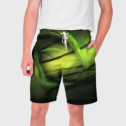 Салатовая яркая абстракция – Мужские шорты 3D с принтом купить