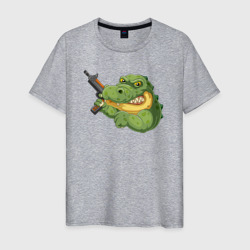 Крокодил с оружием – Мужская футболка хлопок с принтом купить со скидкой в -20%