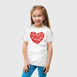 Футболка с принтом Hearts of love для ребенка, вид на модели спереди №3. Цвет основы: белый