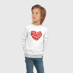 Свитшот с принтом Hearts of love для ребенка, вид на модели спереди №3. Цвет основы: белый