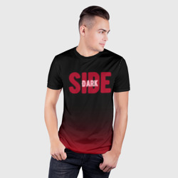 Мужская футболка 3D Slim Dark side тёмная сторона градиент красно-чёрный - фото 2