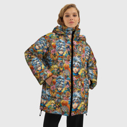 Женская зимняя куртка Oversize Аниме паттерн - фото 2