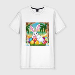 Мужская футболка хлопок Slim Ушастый кроль на пляже
