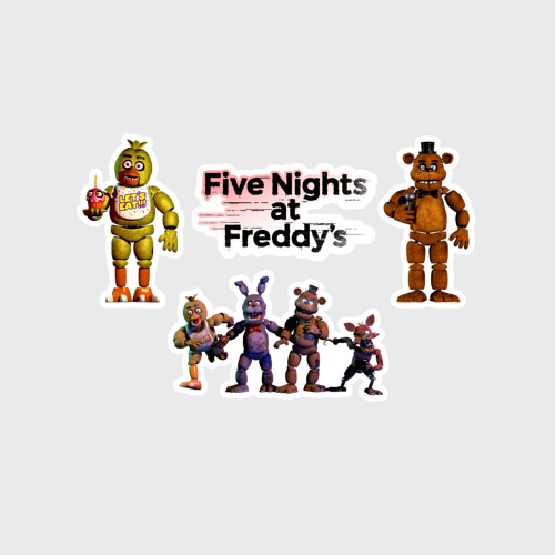 Набор наклеек с принтом Five Nights at Freddys - toys, вид спереди №1