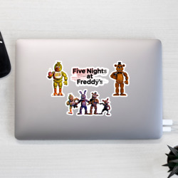 Набор наклеек с принтом Five Nights at Freddys - toys для любого человека, вид спереди №2. Цвет основы: 3d (а5)