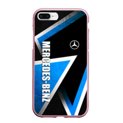 Чехол для iPhone 7Plus/8 Plus матовый Mercedes - blue metal