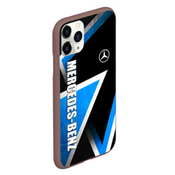 Чехол для iPhone 11 Pro матовый Mercedes - blue metal - фото 2