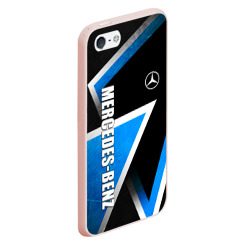 Чехол для iPhone 5/5S матовый Mercedes - blue metal - фото 2