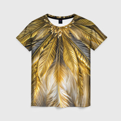 Женская футболка 3D Декоративные перья - симметрия