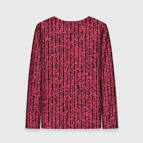 Женский лонгслив 3D Чёрно-розовый абстрактный полосы, цвет 3D печать - фото 2