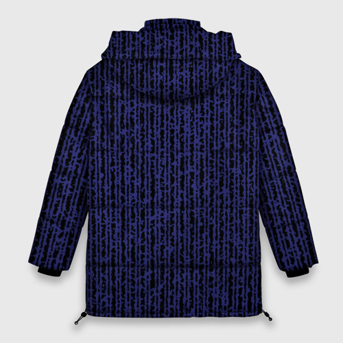 Женская зимняя куртка Oversize Полосатый чёрно-фиолетовый, цвет черный - фото 2