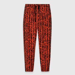 Мужские брюки 3D Полосатый чёрно-оранжевый