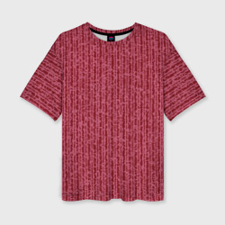 Тёмный красно-розовый полосатый – Женская футболка oversize 3D с принтом купить со скидкой в -50%
