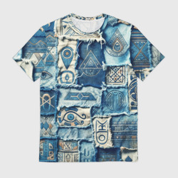 Мужская футболка 3D Племя майя-пэчворк 